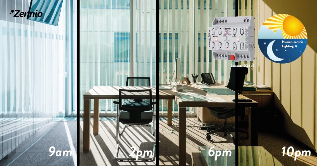 Dimmer LED Lumento DX4 v2 de la Zennio - control HCL (Human Centric Lighting)