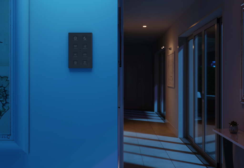 Intrerupator inteligent smart home cu pictograme cu iluminare adaptiva 