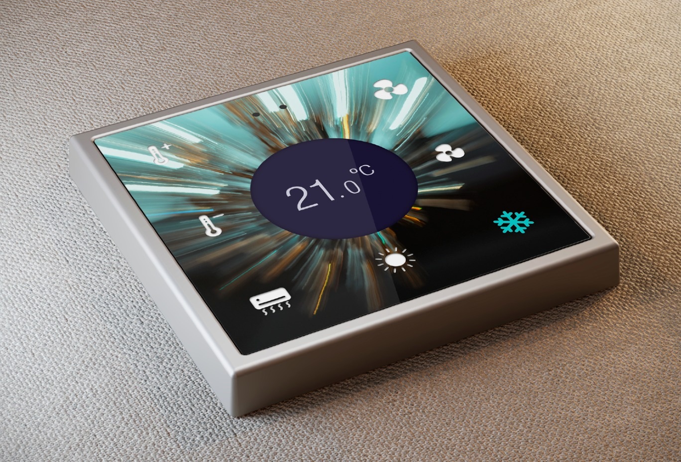 Flat RGB 70 Display de la Zennio - control personalizat in format 70x70