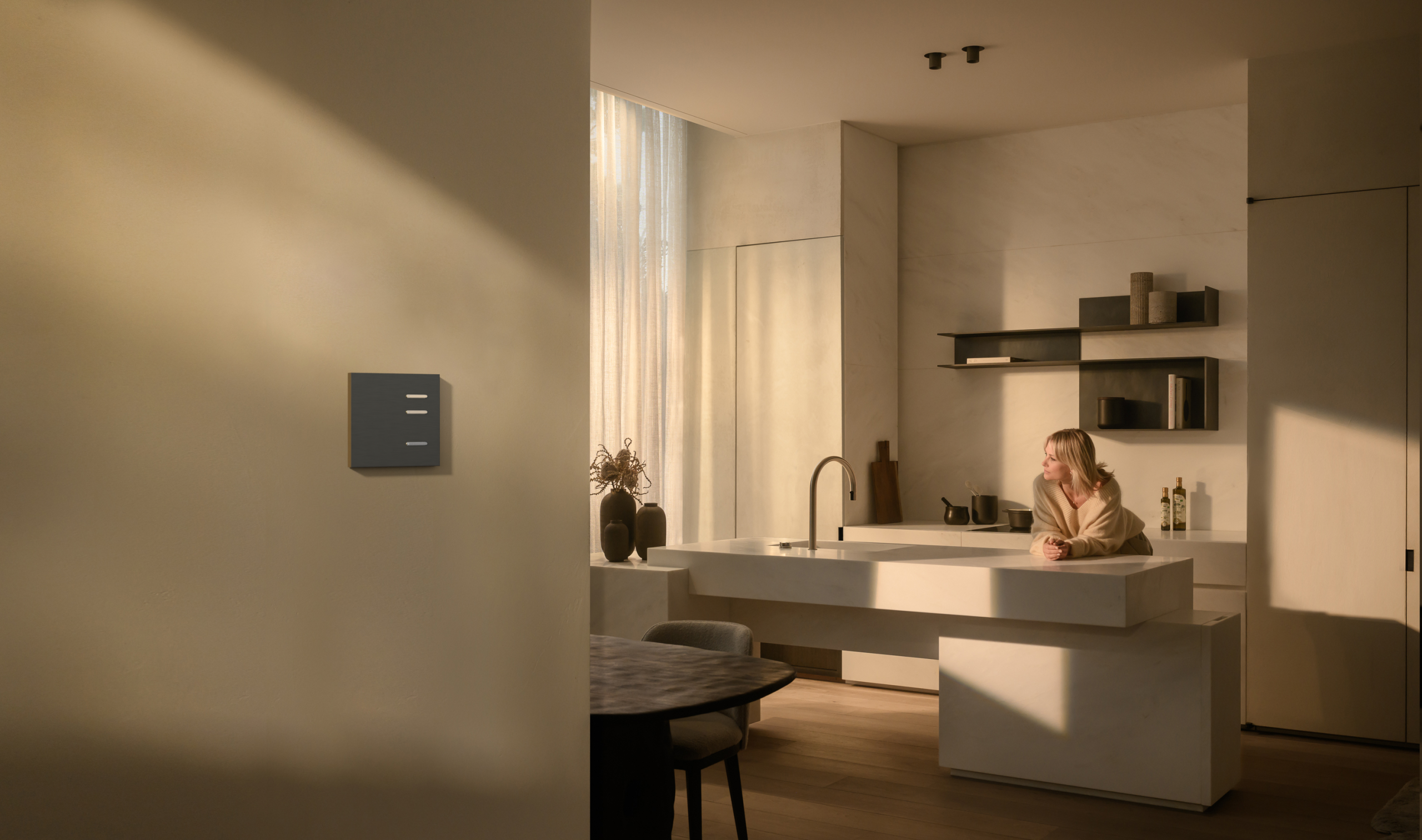 Matisse KNX - brushed volcanic grey - 3 butoane